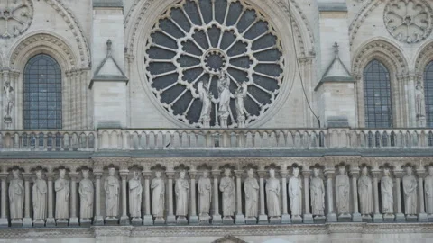 A part of Notre-Dame de Paris cathedral. Stock Footage 221433521