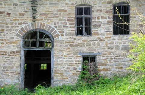 Part of old abandoned mill Stock Photos