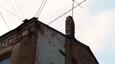 Part of old building in a bad area Stock Footage 118211134