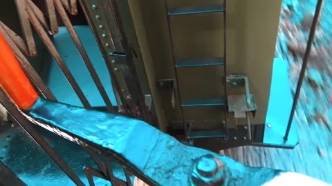 Part of old fashioned train during ride over landscape. Видео 162630431