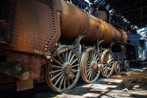 Part of an old industrial train Stock Photos