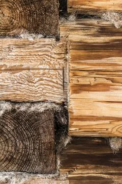 Part of the old log building construction Stock Photos