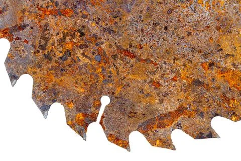 Part of old rusty circular saw blade Stock Photos