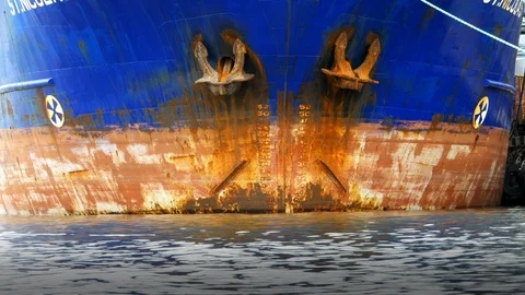 Part of old ship with anchors 스톡 동영상 94034009