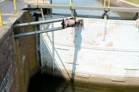 Part of old sluice gate - close up Stock Photos