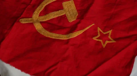 Part Of Old Soviet Flag Video stock 34440042