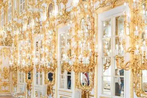 Part or element of the interior of the main Grand Palace on the territory o.. Stock Photos