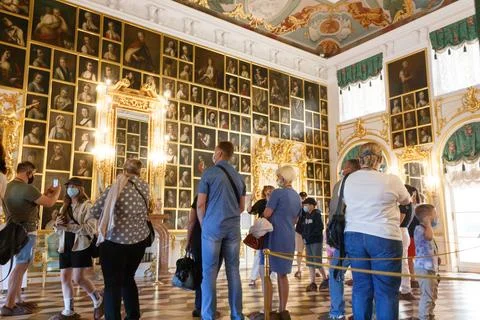 Part or element of the interior of the main Grand Palace on the territory of the Stock Photos