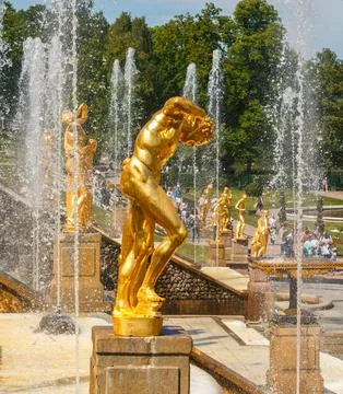Part or element of territory of the Peterhof museum complex with architectu.. Stock Photos