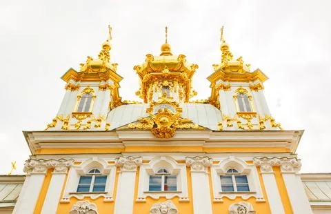 Part or element of territory of the Peterhof museum complex with architectu.. Stock Photos