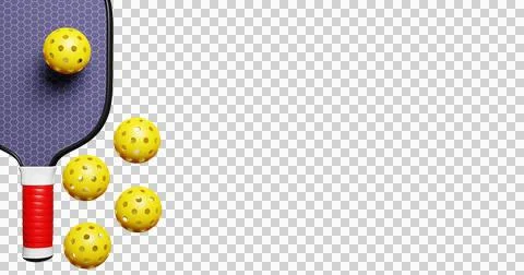 Part of a paddle racket for playing pickleball plastic balls Illustrazione stock