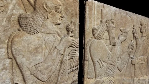 Part of panel 12 room g nimrud-FROM BOTTOM TO TOP Video stock 86682378
