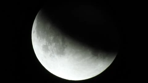 A part of the partial lunar eclipse that happened in July 17 2019 Cairo Stock Footage 191551268