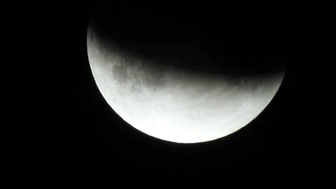 A part of the partial lunar eclipse that happened in July 17 2019 Cairo Stock Footage 191551433