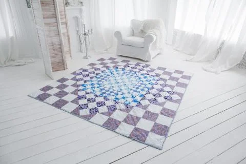 Part of patchwork quilt as background Stock Photos