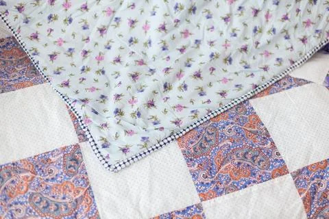 Part of patchwork quilt as background Stock Photos