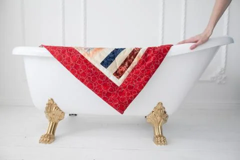 Part of patchwork quilt as background Foto stock