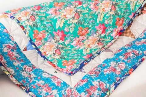 Part of patchwork quilt as background Stock Photos