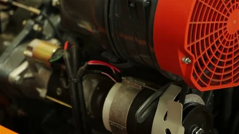 Part of the paver's engine. Stock Footage 70286062