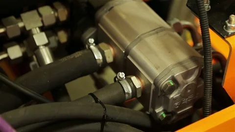Part of the paver's engine. Stock Footage 70286195
