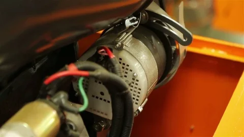 Part of the paver's engine. Stock Footage 70286249