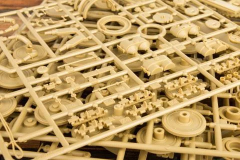 Part of plastic model kit Stock Photos