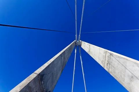 Part of posts holding up the new bridge Stock Photos