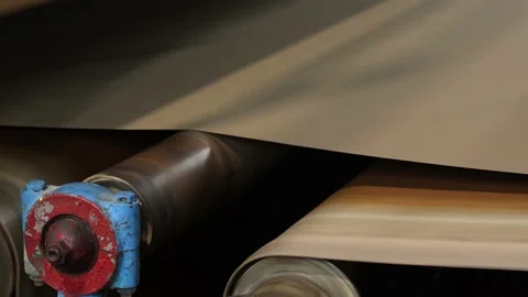 Part of the process of a paper machine at a paper mill Stock Footage 169042086