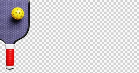 Part of a racket and a plastic ball for a pickleball Illustrazione stock