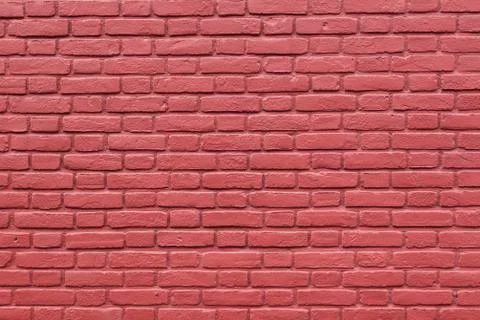 Part of red painted brick wall Stock Photos