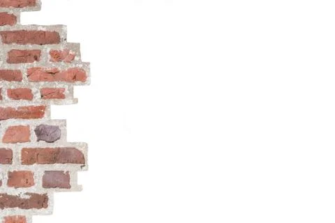 Part of a red stone wall in the left side of the picture Stock Photos