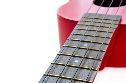 Part of red ukulele Foto stock