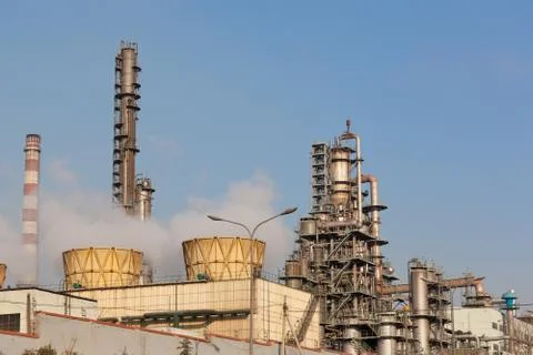 Part of refinery complex Stock Photos