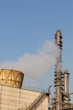 Part of refinery complex Stock Photos