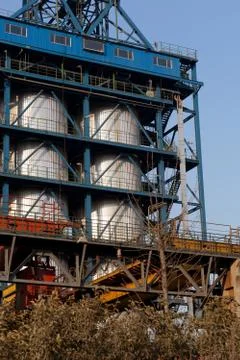 Part of refinery complex Stock Photos