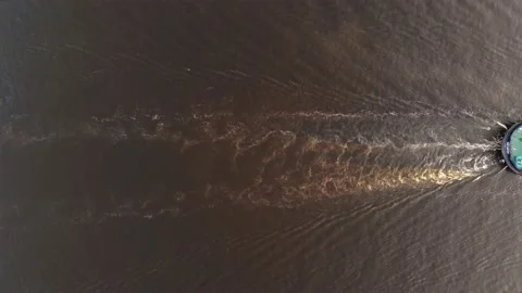 Part of the river transport floating on the river. Stock Footage 142071415