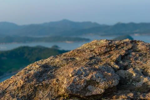 Part of a rock on the mountain 库存照片