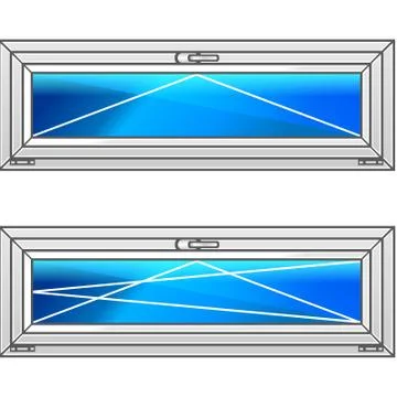 Part of the room. Vector design of the plastic window. Ilustração Stock