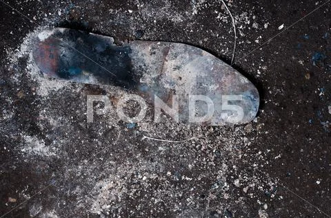 Part of a shoe on dirty background Stock Photos