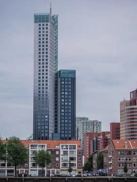 Part of the skyline of rotterdam Stock Photos