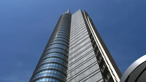 Part of the skyscraper of the new Garibaldi district of Milan Stock Footage 105728869