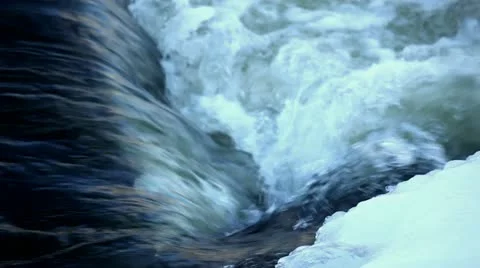 Part of the small river in the winter with ice Stock Footage 10831196