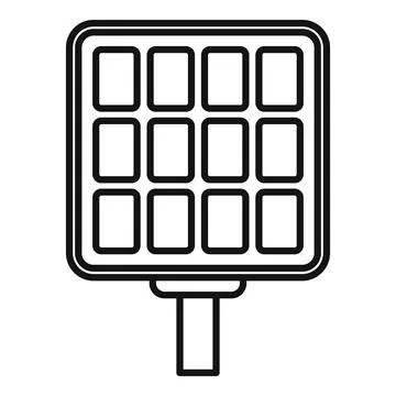 Part solar panel icon outline vector. Fixture electrical Stock Illustration