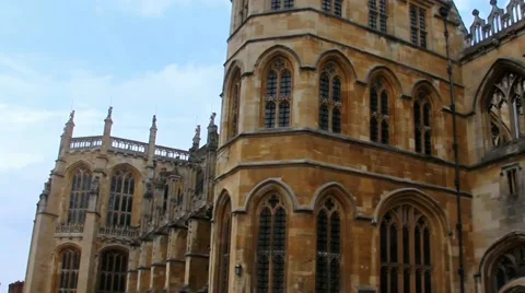 Part of St. George Chapel  inside Medieval Windsor Castle Stock Footage 51737766