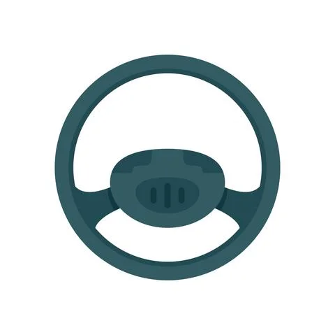 Part steering wheel icon flat isolated vector Stock Illustration