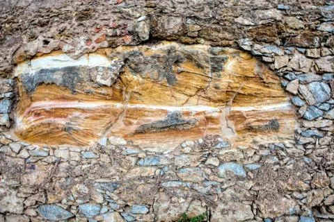 Part of a stone wall, for background or texture Stock Photos