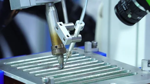 Part of the system of industrial robot in the top of the world Stock Footage 112215835
