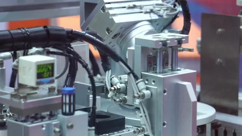 Part of the system of industrial robot in the top of the world Video stock 112224775