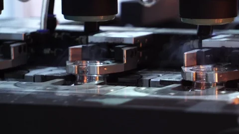 Part of the system of industrial robot in the top of the world Stock Footage 112226477