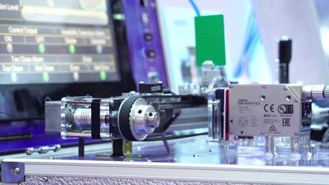 Part of the system of industrial robot in the top of the world Stock Footage 112226742
